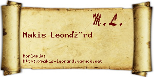 Makis Leonárd névjegykártya